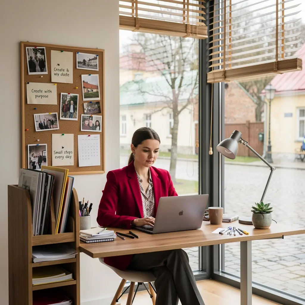 Sisenemine avarasse koridori, kus on nutikad riiulid ja funktsionaalne valgustus.